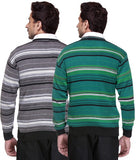 Grand Bear Striped V-neck Casual Men's Sweater