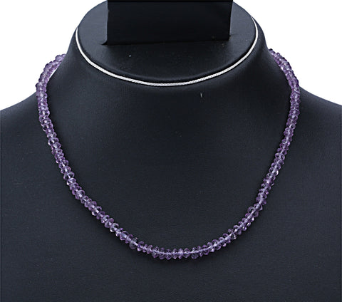 Vijisan Beautiful Gemstone Bead Strand Amethyst Stone Necklace