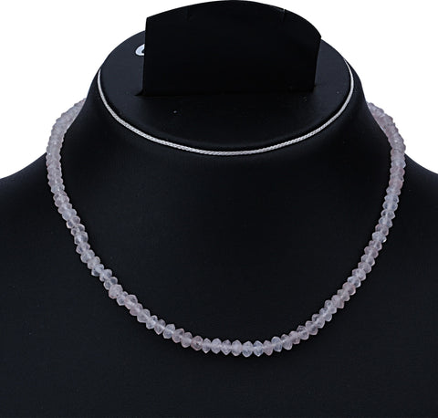 Vijisan Beautiful Pink Fire Bead Moonstone Stone Necklace