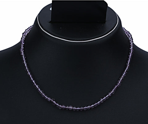 Vijisan Single Strand of Gemstone Bead Amethyst Stone Necklace