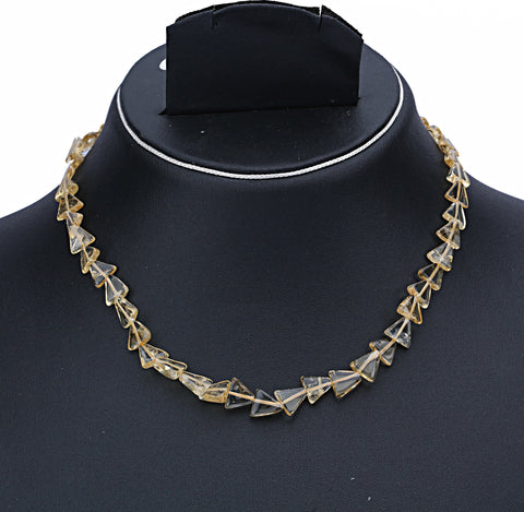 Vijisan Beautiful Yellow Gemstone Bead Sapphire Stone Necklace