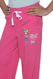 Menthol Solid, Printed Girl's Track Pants