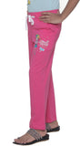 Menthol Solid, Printed Girl's Track Pants