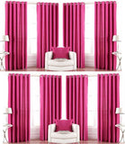 Galaxy Decorations Polyester Pink Plain Eyelet Door Curtain