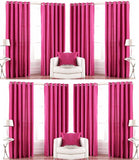 Galaxy Decorations Polyester Pink Plain Eyelet Door Curtain