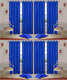 Galaxy Decorations Polyester Royalblue Plain Eyelet Door Curtain