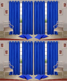 Galaxy Decorations Polyester Royalblue Plain Eyelet Door Curtain