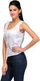 Gloria Casual Sleeveless Self Design Women's Top