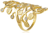 GB Jewellery Distinguished Alloy Cubic Zirconia Yellow Gold Ring