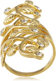 GB Jewellery Distinguished Alloy Cubic Zirconia Yellow Gold Ring