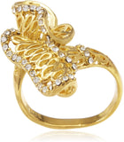 GB Jewellery Artistic Alloy Cubic Zirconia Yellow Gold Ring
