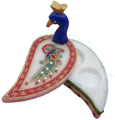 Unique Design Marble Chopra Showpiece  -  8 cm