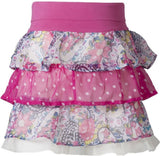 Sera Printed Girl's Gathered Pink Skirt