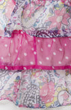 Sera Printed Girl's Gathered Pink Skirt