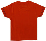 Globe Graphic Print Baby Boy's Round Neck Orange T-Shirt