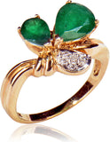 Rakam Gold Emerald, Diamond Yellow Gold 14 K Ring