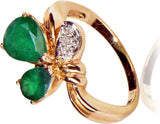 Rakam Gold Emerald, Diamond Yellow Gold 14 K Ring