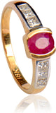 Rakam Gold Ruby, Diamond Yellow Gold 18 K Ring