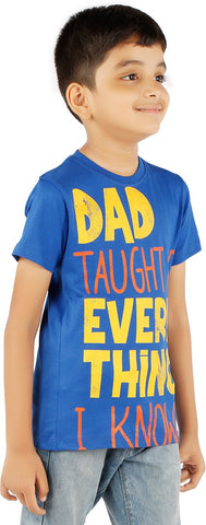 BIKER BOYS Printed Boy's Round Neck Blue T-Shirt