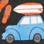 BIKER BOYS Printed Boy's Round Neck Grey T-Shirt