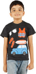 BIKER BOYS Printed Boy's Round Neck Grey T-Shirt