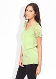 Harpa Casual Short Sleeve Solid Women's Top