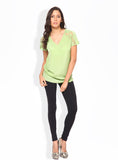 Harpa Casual Short Sleeve Solid Women's Top