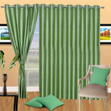 Handloom Hut Polyester Pista (Green) Crush Solid Eyelet Window Curtain