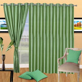 Handloom Hut Polyester Pista (Green) Crush Solid Eyelet Window Curtain
