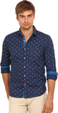 I-Voc Men's Printed Casual Shirt