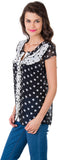 Gypsy Soul Casual Short Sleeve Polka Print Women's Top