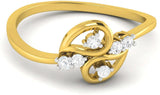 Ciemme 0.10 CT Sign OF True Love Women's Promise Yellow Gold Diamond 18 K Ring