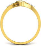 Ciemme 0.11 CT Fashion Twisted Marquise Shape Women's Promise Yellow Gold Diamond 18 K Ring