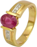 Rakam Gold Ruby, Diamond Yellow Gold 18 K Ring