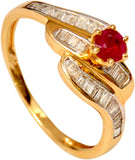 Rakam Gold Ruby, Diamond Yellow Gold 18 K Ring
