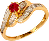 Rakam Gold Ruby, Diamond Yellow Gold 18 K Ring