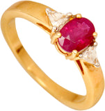 Rakam Gold Ruby, Diamond Yellow Gold 18 K Ring
