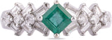 Rakam Gold Emerald, Diamond 18 K Ring
