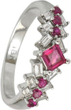 Rakam Gold Ruby, Diamond 18K White Gold 18 K Ring