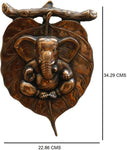 Bharatcraft Wall Hanging Of Lord Ganesha On A Creative Leaf Showpiece  -  34.29 cm