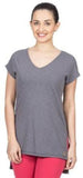 VRTYA Casual Short Sleeve Solid Women's Grey Top