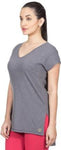 VRTYA Casual Short Sleeve Solid Women's Grey Top