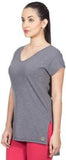 VRTYA Casual Short Sleeve Solid Women's Grey Top