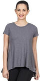 VRTYA Casual Short Sleeve Solid Women's Grey Top