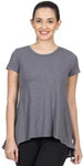 VRTYA Casual Short Sleeve Solid Women's Grey Top