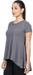 VRTYA Casual Short Sleeve Solid Women's Grey Top