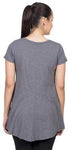 VRTYA Casual Short Sleeve Solid Women's Grey Top
