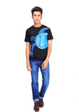 One For Blue Animal Print Men's Round Neck T-Shirt