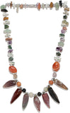 Hi Look Natural Semi Precious Stone Agate Alloy Necklace