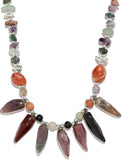 Hi Look Natural Semi Precious Stone Agate Alloy Necklace